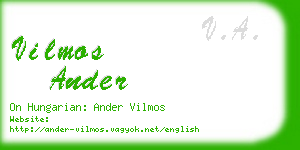 vilmos ander business card